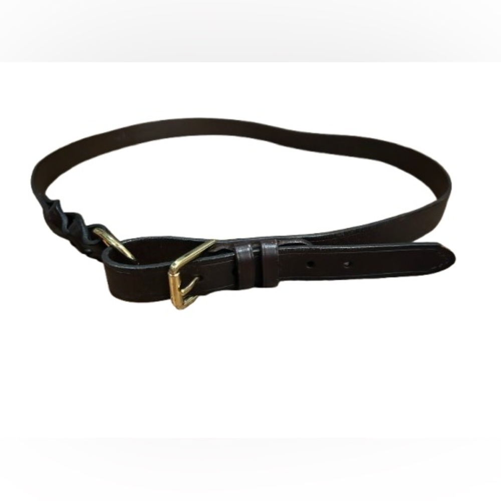 Ralph Lauren Women’s Brown Leather Belt with Gold Accents Size 41” - Picture 4 of 7